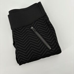 Rewind Womens XS Black Chevron Zip‎ Pocket Leggings Pants